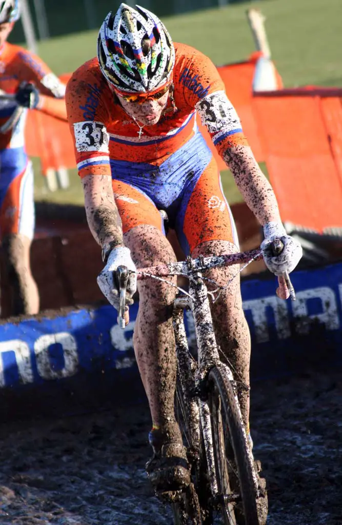 Tijmen Eising would hang on to finish third in Roubaix. ? Bart Hazen