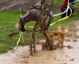 Deep puddles caught several riders and sent them over their handlebars. © Tim Westmore