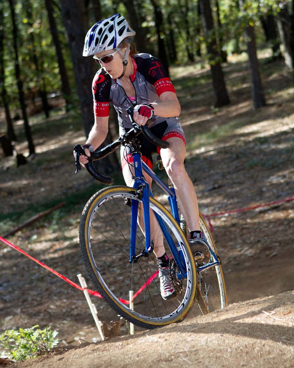 Lauren Liden (Michael David Winery Cycling Team/Delta Velo) riding up one of the steep sections on the course. © Tim Westmore
