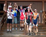 Sacramento Cyclocross Series Round 3; Mens Category A Podium(L to R) Obregon, Braun, Kasier, Springhorn, Pitton. © Tim Westmore