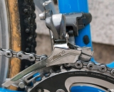 Shimano's CX70 front derailleur handles shifting.