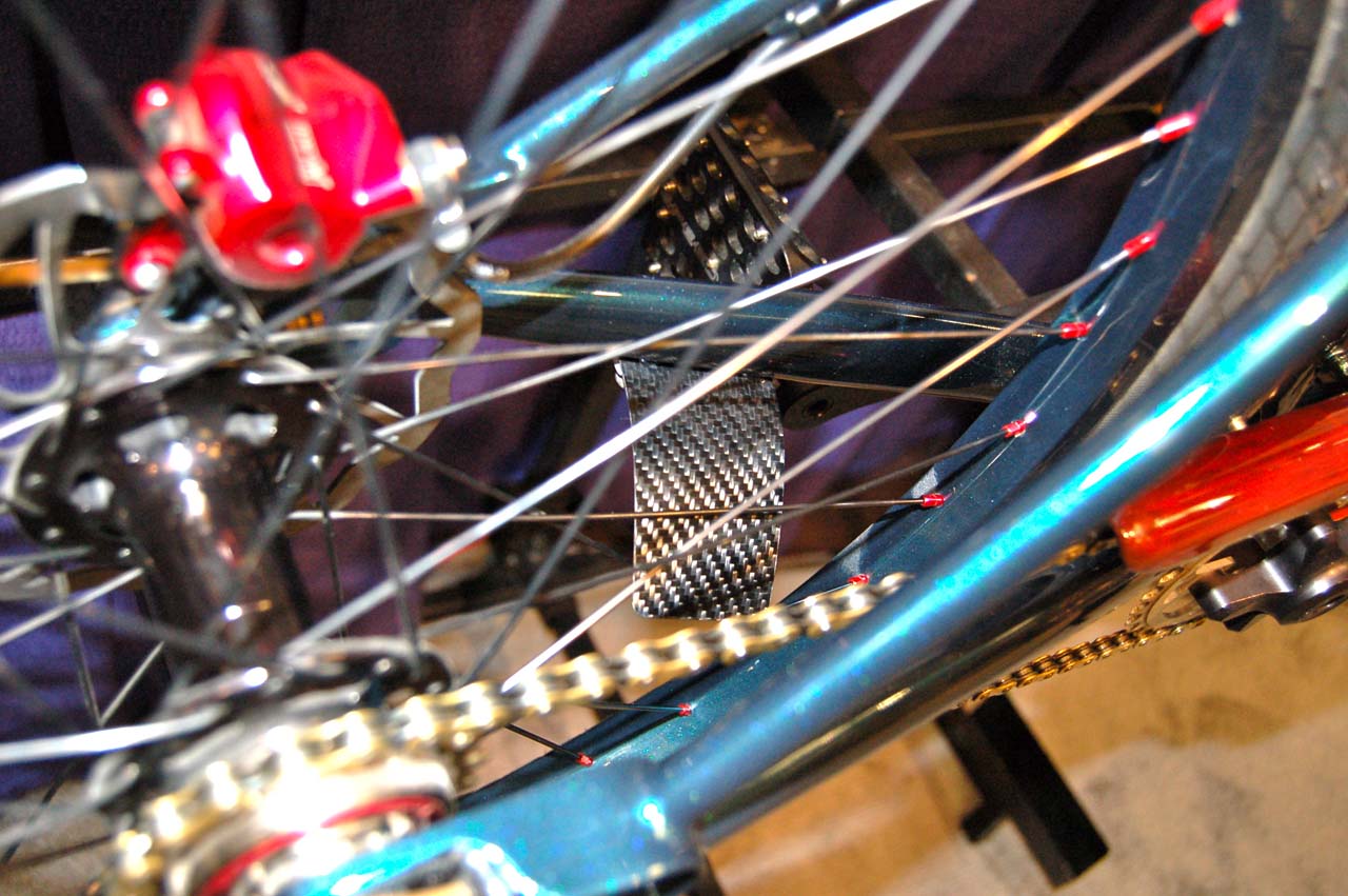 Anderson included a carbon fiber ?card? in the spokes ? and yes, carbon fiber does lead to a significant performance gain (in terms of noise generated) over a traditional paper-based card ? Dave Lawson