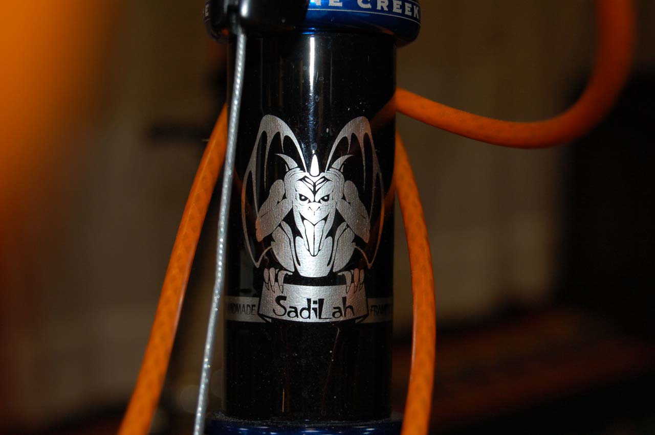 SadiLah frames sport one of the two gargoyles frequently found at SoCal ?cross races (the other is found on bottles of a certain brand of fermented malt beverages) ? Dave Lawson