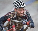 Gary Douville (Platinum Performance) ascends the muddy steps for the last time ©Danny Munson