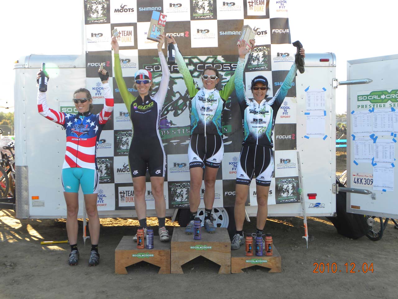 The Elite Women's podium. © Kenneth Hill, Light and Shadow Photography