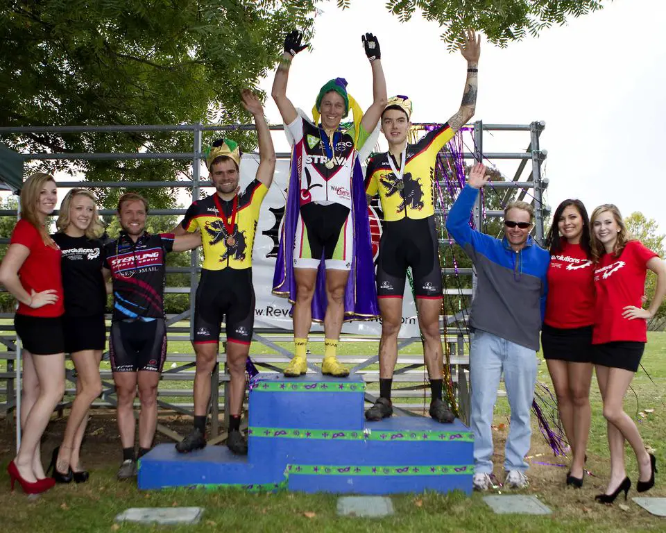 Category A Mens Podium, 2011 Sacamento Cyclocross Series, Round 4Hillier (1st), Velasco (2nd), Schaefer (3rd), Miller (4th), Braun (5th). ©Tim Westmore