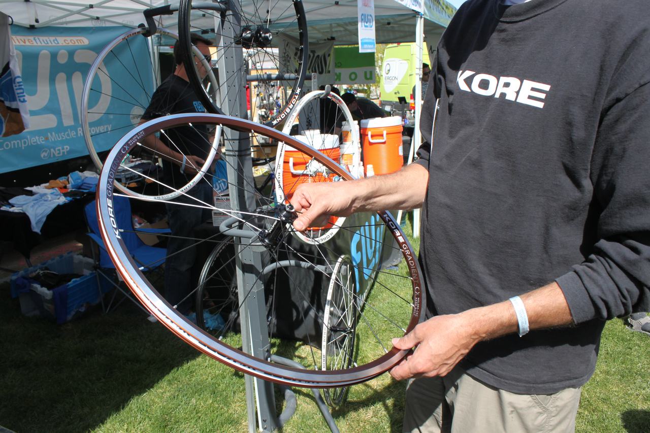 Kore showed off their new 1610g Gradient CX wheels that feature some cyclocross-specific features - not just more spokes. ? Cyclocross Magazine