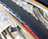 Challenge now has 300tpi versions of their tubulars available. The 300tpi file tread XS was on display and felt noticable softer than the 260tpi versions. © Cyclocross Magazine
