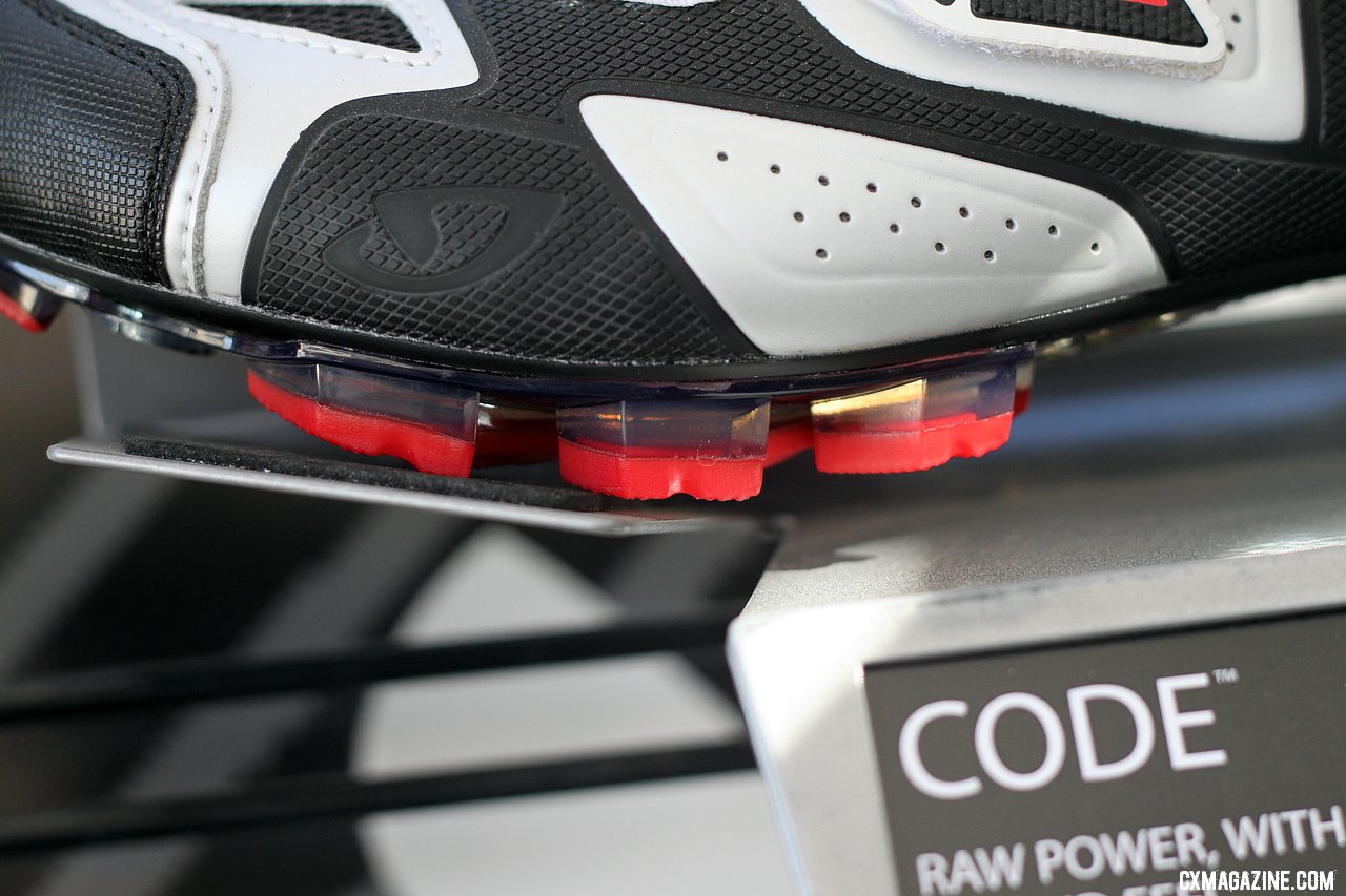 The Code\'s lugs have a dual-material construction for grip and weight savings. Sea Otter Classic Expo 2011. © Cyclocross Magazine