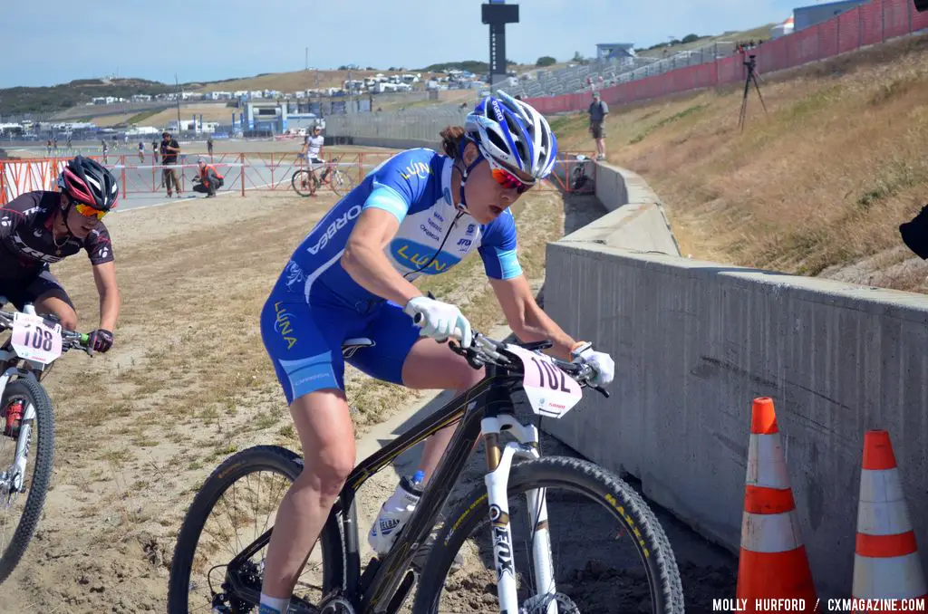 Georgia Gould at Sea Otter short track race 2013. © Cyclocross Magazine