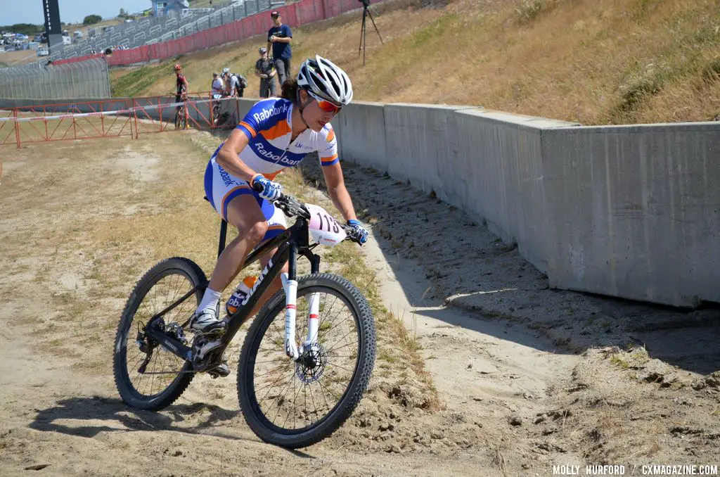 Vos attacks at Sea Otter short track race 2013. © Cyclocross Magazine
