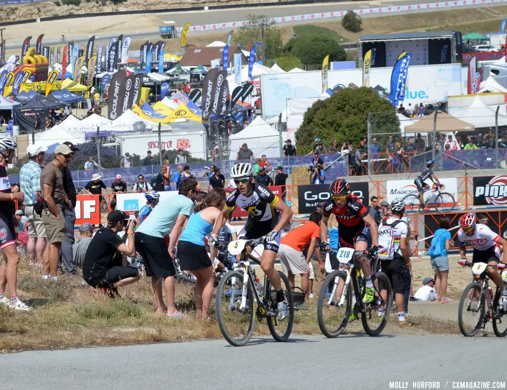 The paved hill was hard for all of the racers at the Sea Otter short track race 2013. © Cyclocross Magazine