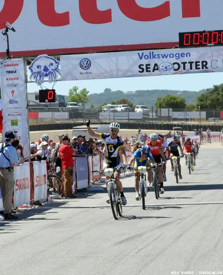 Kabush handily takes the win at the Sea Otter short track race 2013. © Cyclocross Magazine