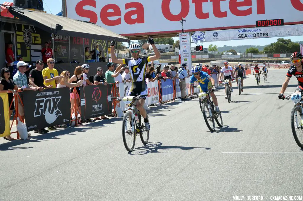 Kabush handily takes the win at the Sea Otter short track race 2013. © Cyclocross Magazine