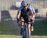 Gaffney leading Marion during cyclocross at Sea Otter. © Mike Albright