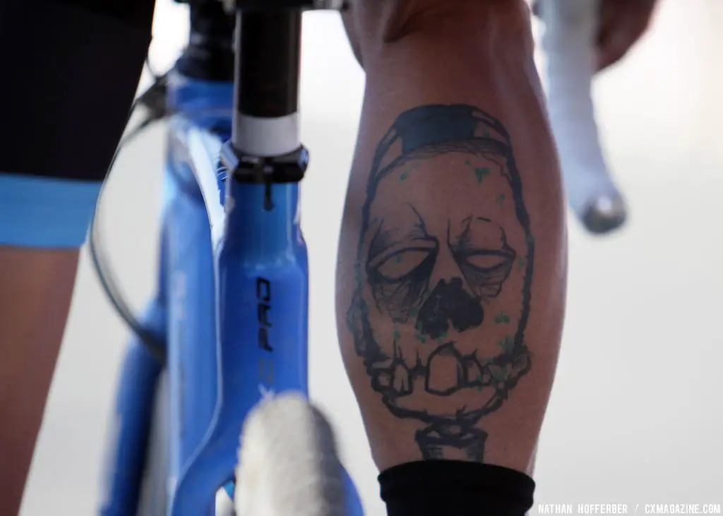 Berden\'s tattoo looked menacing at the Raleigh cyclocross race at Sea Otter. © Cyclocross Magazine