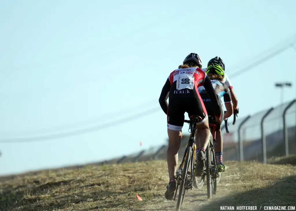 Heading up the long climb at the Raleigh cyclocross race at Sea Otter. © Cyclocross Magazine