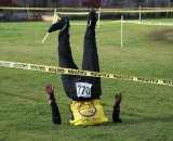 The dummy memorialized the spot where a racer broke his ankle last year © Kenton Berg