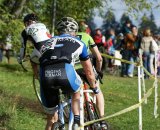 Masters 1/2 racers work their way into the barn area © Kenton Berg