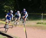 The lead group of the men&#039;s race hit the track.  ? Kenton Berg