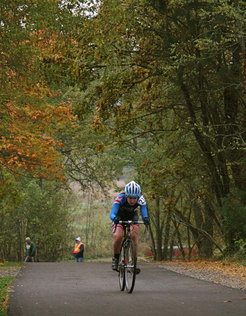 Fall conditions greeted riders at Steilacoom. ? Janet Hill