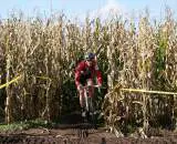 Out of the corn comes...another rider. Seattle Cyclocross #5, Maris Farm, November 1, 2009. ? Kenton Berg