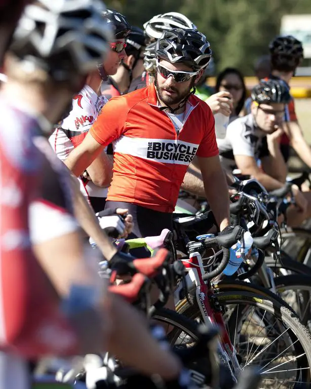 Collin Samaan (The Bicycle Business) lining up for the Category A Mens raceHarry Renfree Field - Sacramento Cyclocross Series