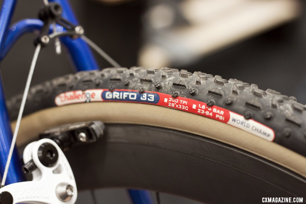 Shamrock Cycles\' displayed their bike with ENVE wheels and 33mm Challenge Grifo Seta (silk) tubulars.  ©Cyclocross Magazine