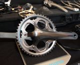 The new Shimano CX70 cyclocross crankset is a 110 bcd Ultegra-level crankset with Hollowtech 2 and 36/46 chainrings.  © Cyclocross Magazine