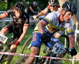 Racing short track at Eva Bandman Park. It's not cyclocross, but it's close! © Marcia Seiler