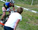 Racing short track at Eva Bandman Park. It's not cyclocross, but it's close! © Marcia Seiler