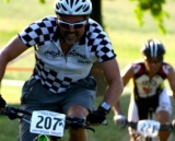 Racing short track at Eva Bandman Park. It's not cyclocross, but it's close! © Marcia Seiler