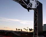 Sunsets, night racing and palm trees. Bay Area Super Prestige Cyclocross - Sierra Point 2012. © Tim Westmore