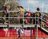 The women take to the flyover - Bay Area Super Prestige Cyclocross - Sierra Point 2012. © Tim Westmore