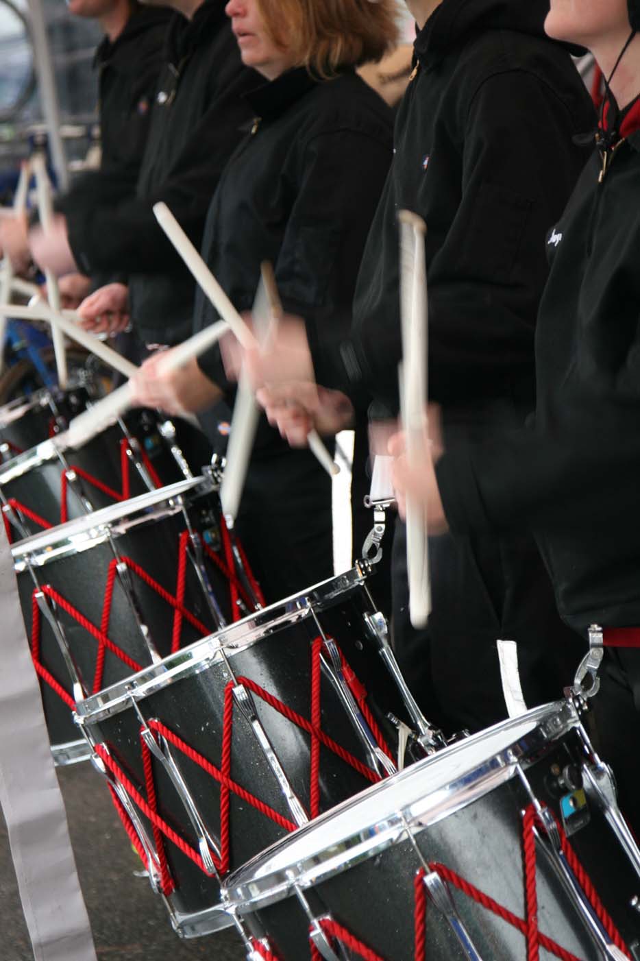 The drumline provided its own thunder for the dome. ? Janet Hill / spotshotphotography.com