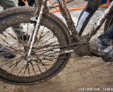 Mud, ice and organic material caked the bikes by the end of the race. © Steve Anderson