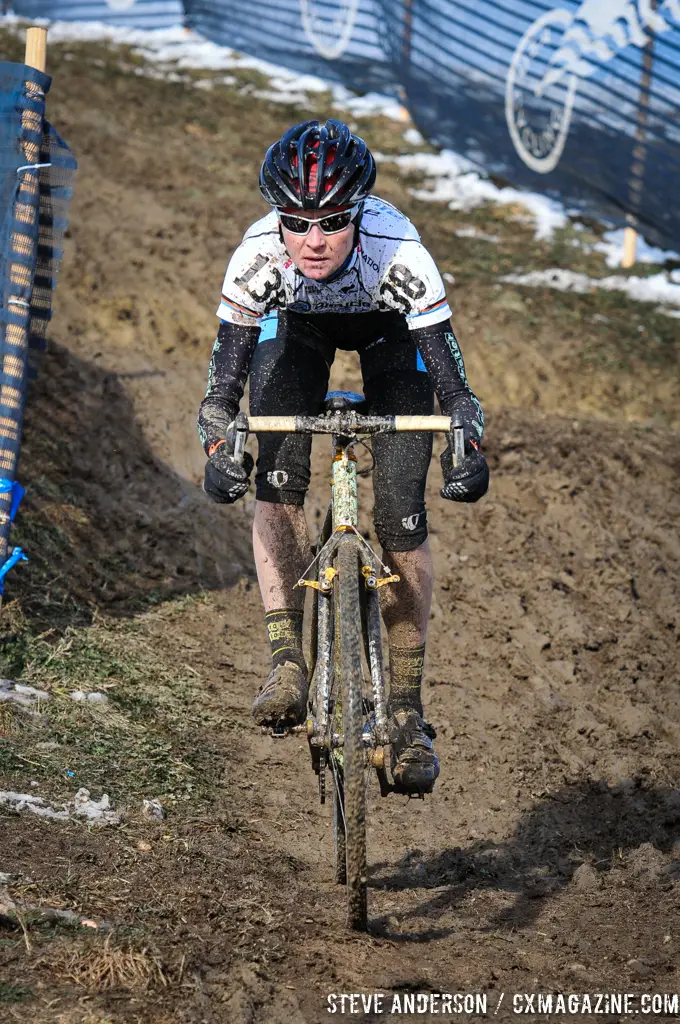 Ellen Sherrill takes on the muddy course.  © Steve Anderson