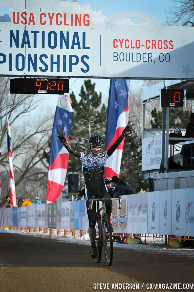 Ellen Sherrill crosses the line for second. © Steve Anderson