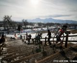 The women make their way up the stairs in the singlespeed race. © Steve Anderson