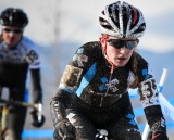 Ellen Noble held on to second place until her chain dropped late in the race. © Steve Anderson