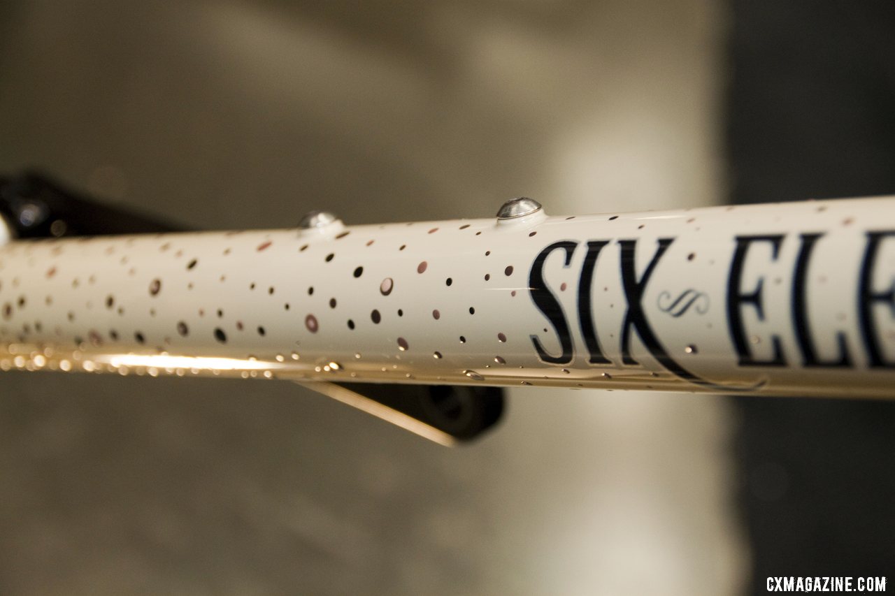 Each of these dots was painted by a spoke head dipped in paint. The dots alone took three weeks to do. Six Eleven Bicycle Co.\'s at NAHBS 2012. ©Cyclocross Magazine