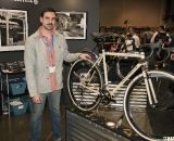 Six Eleven Bicycle Co.'s Aaron Dykstra with his cyclocross bike at NAHBS 2012. ©Cyclocross Magazine