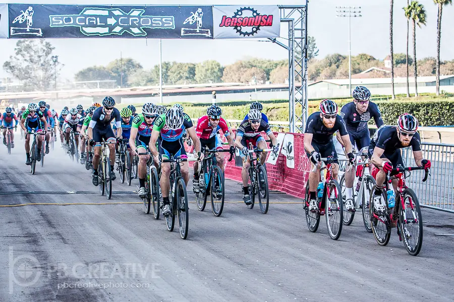 The horror: Kyle Gritters leads brother Brandon at the start of the Krosstoberfest Men’s A massacre. © Philip Beckman