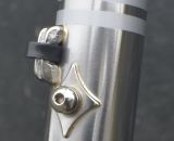 Intricate, double-reinforced bottle mounts. Soma Fab's stainless steel Triple Cross disc brake cyclocross bike. © Cyclocross Magazine