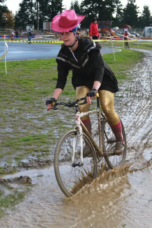 Western Wrangler Marylynn Handles the Bike © Janet Hill