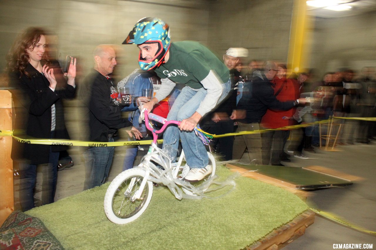 Several jumps instead of barriers lined the course. SSCXWC 2011 Party and Qualifiers. © Cyclocross Magazine