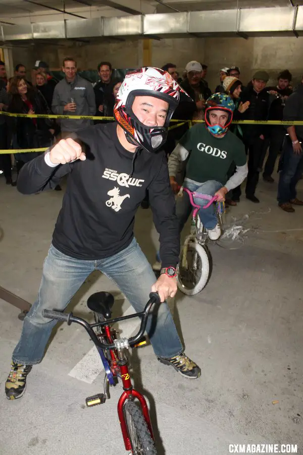 Celebrating an entry to the big dance. SSCXWC 2011 Party and Qualifiers. © Cyclocross Magazine