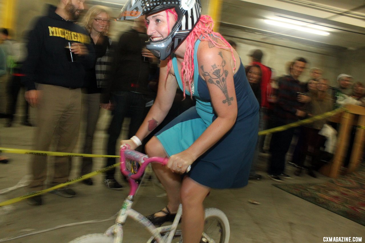 The girls didn\'t have to qualify but still got rad. SSCXWC 2011 Party and Qualifiers. © Cyclocross Magazine