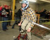 Spectators got creative with new forms of barriers. SSCXWC 2011 Party and Qualifiers. © Cyclocross Magazine