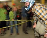 Spectators got creative with new forms of barriers. SSCXWC 2011 Party and Qualifiers. © Cyclocross Magazine